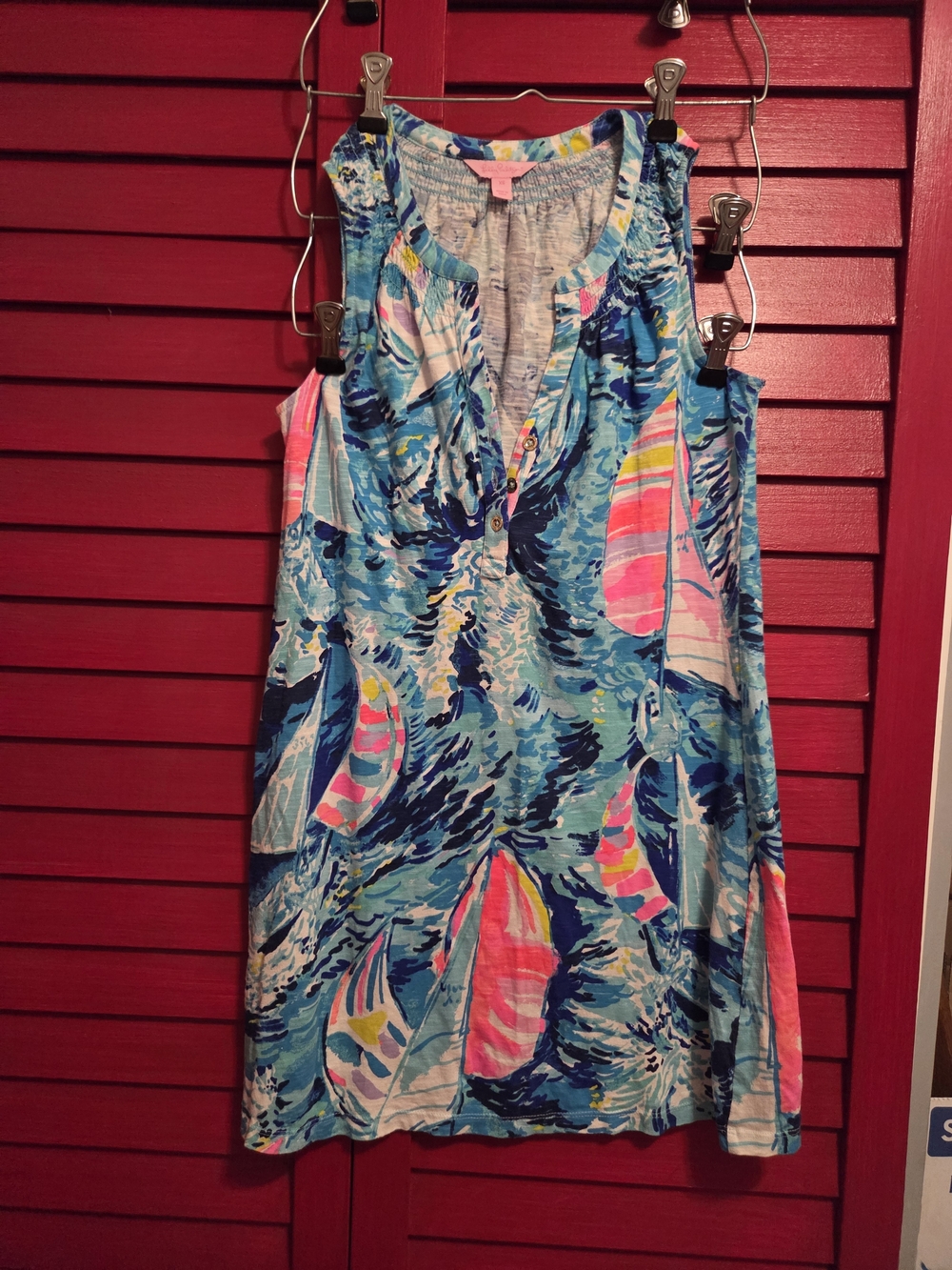 Sleeveless Blue Sailboat Print Shift Dress by Lilly Pulitzer